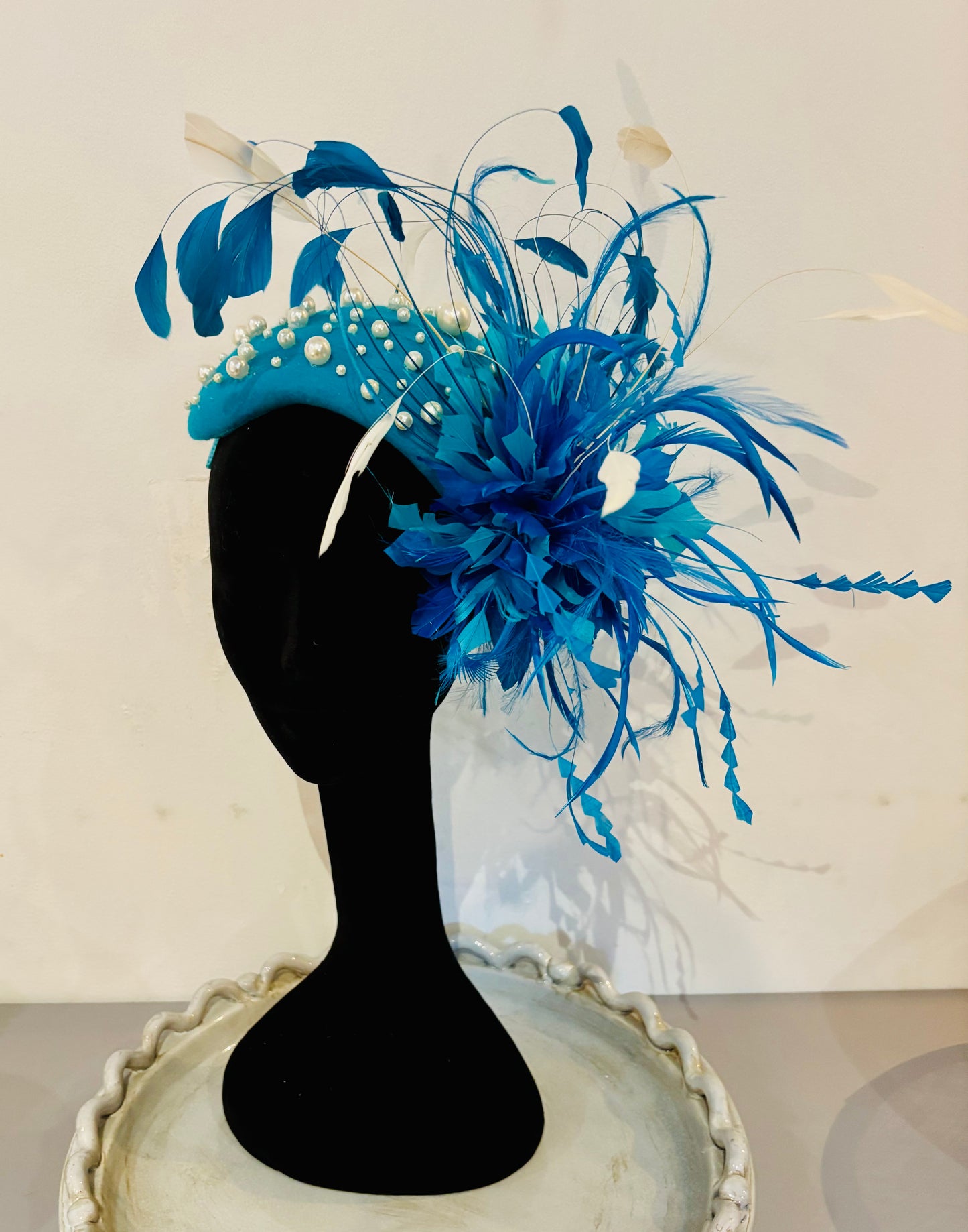 Turquoise Felt Fascinator
