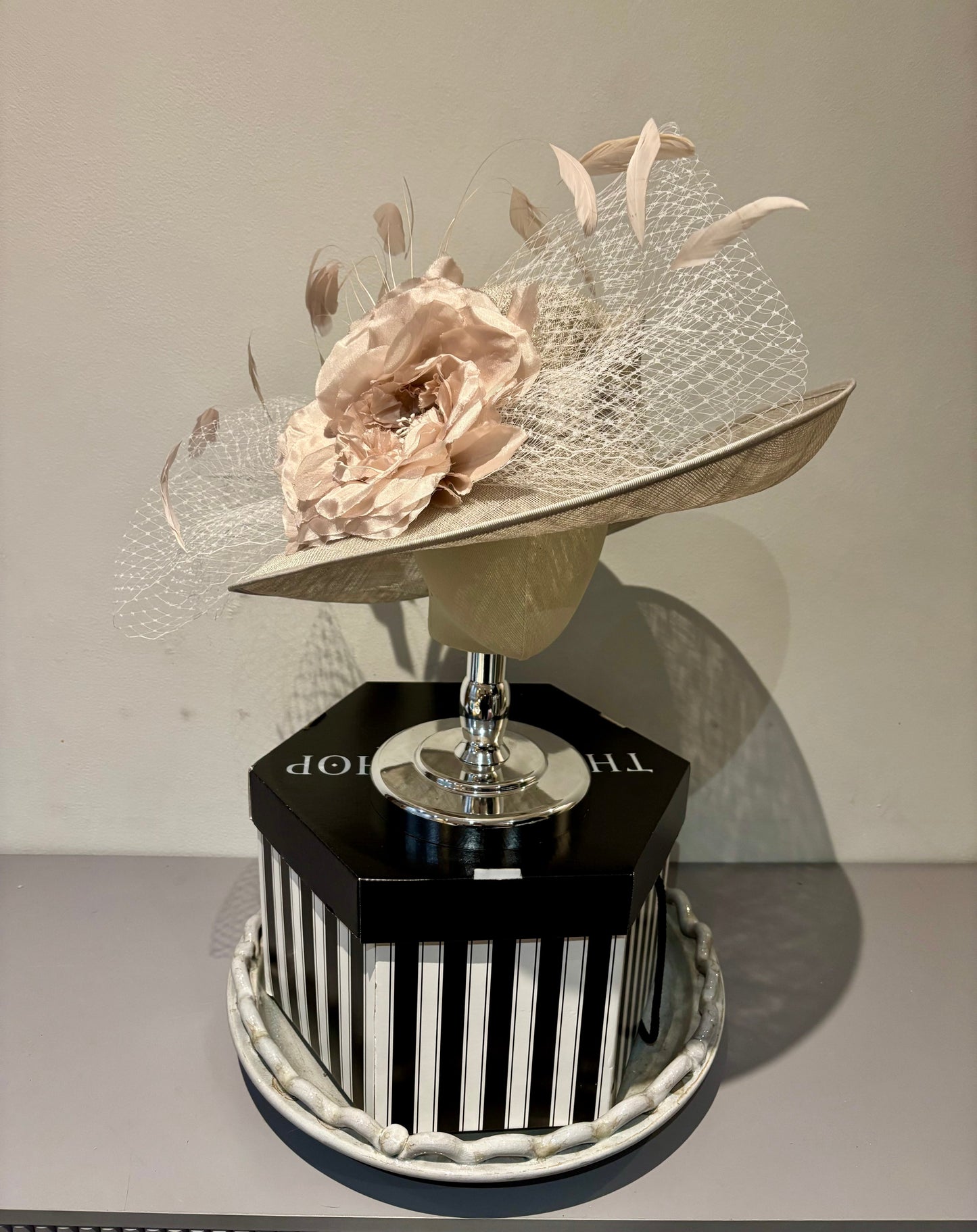 Oyster and Dusky Pink Full Hat