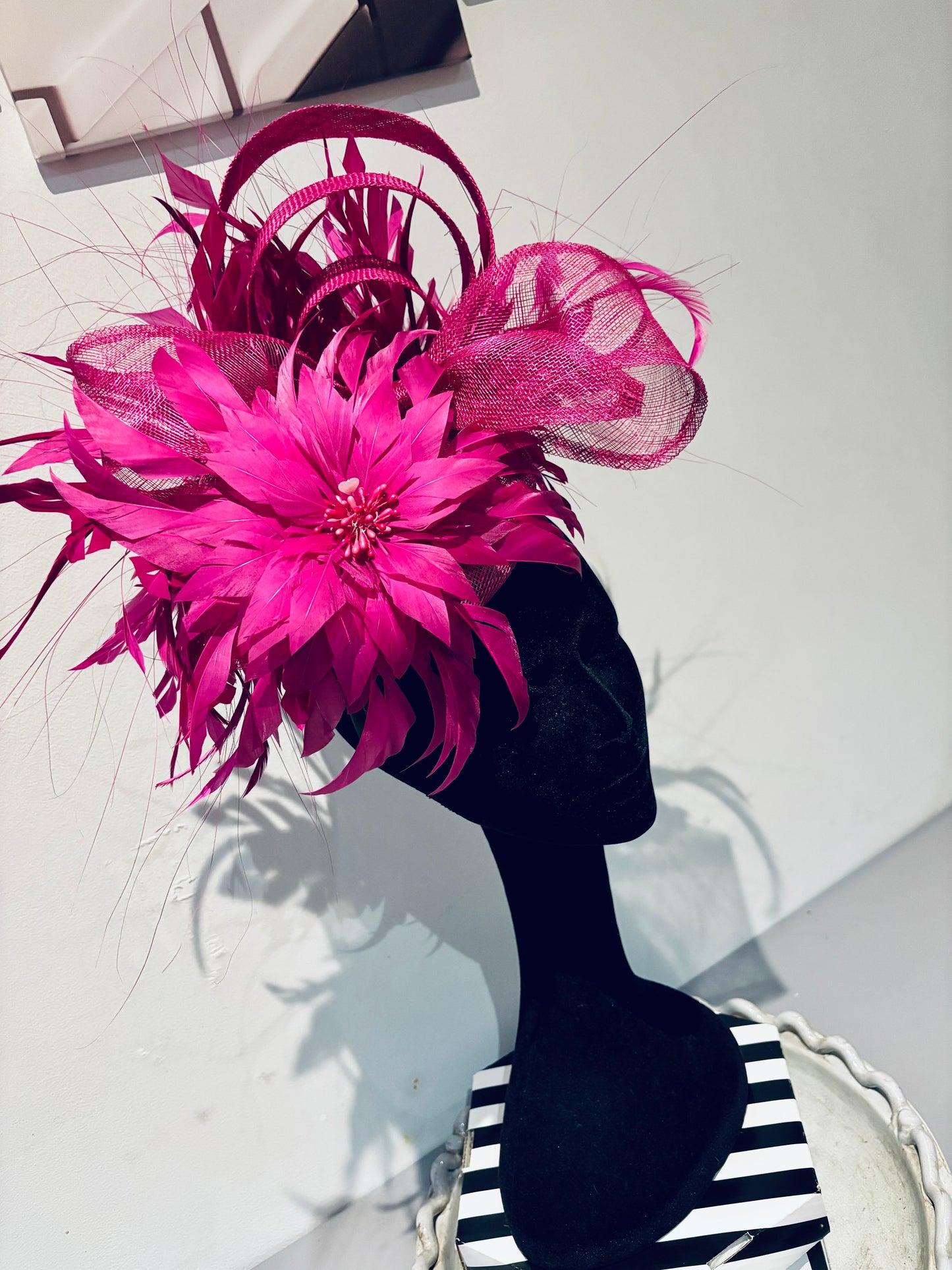 Magenta Pink Fascinator on Headband